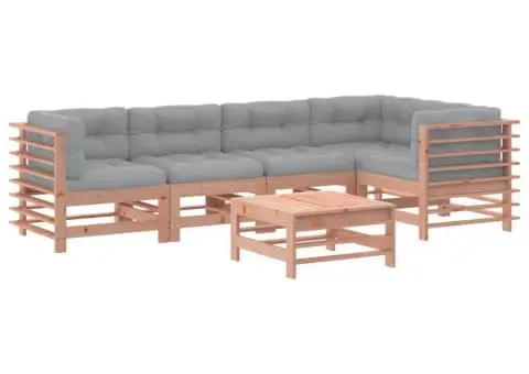 Set mobilier de grădină cu perne, 6 piese, lemn masiv Douglas - 2/5