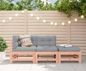 vidaXL Set mobilier de grădină cu perne, 3 piese, lemn masiv douglas