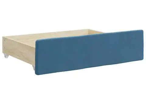 Sertare de pat 2 buc, albastru, lemn prelucrat și catifea - 3/5