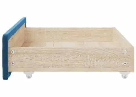 Sertare de pat 2 buc, albastru, lemn prelucrat și catifea - 5/5