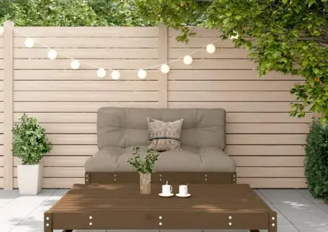 Set mobilier grădină cu perne, 2 piese, maro miere lemn masiv - 1/5