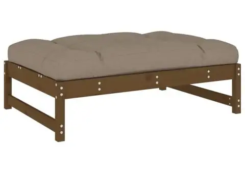 Set mobilier grădină cu perne, 2 piese, maro miere lemn masiv - 5/5