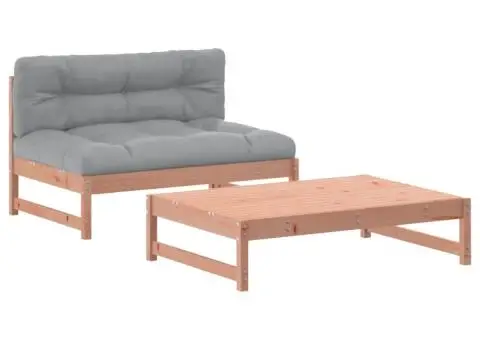 Set mobilier de grădină cu perne, 2 piese, lemn masiv Douglas - 2/5