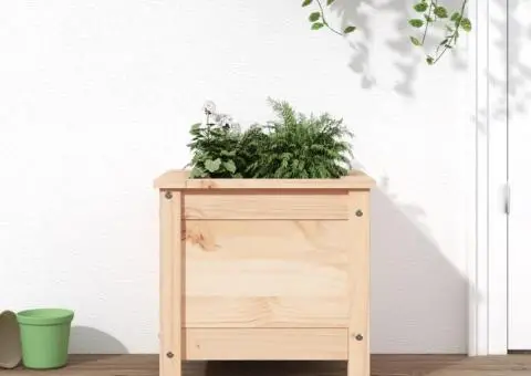 Jardinieră de grădină, 40x40x39 cm, lemn masiv de pin - 1/5