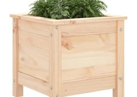 Jardinieră de grădină, 40x40x39 cm, lemn masiv de pin - 3/5