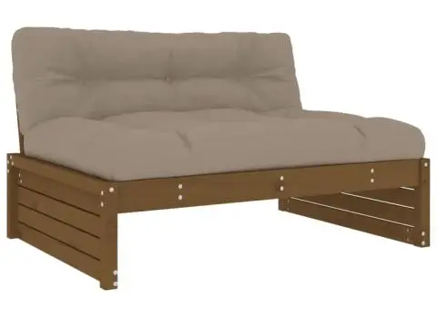 Set mobilier grădină cu perne, 6 piese, maro miere, lemn masiv - 4/5