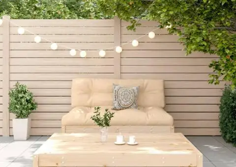 Set mobilier de grădină cu perne, 2 piese, lemn masiv - 1/5