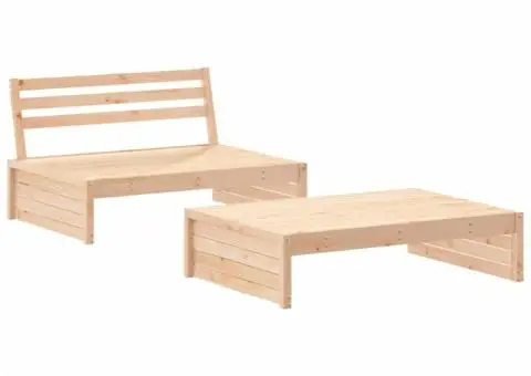 Set mobilier de grădină cu perne, 2 piese, lemn masiv - 3/5