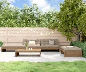 vidaXL Set mobilier grădină cu perne, 5 piese, maro miere, lemn masiv