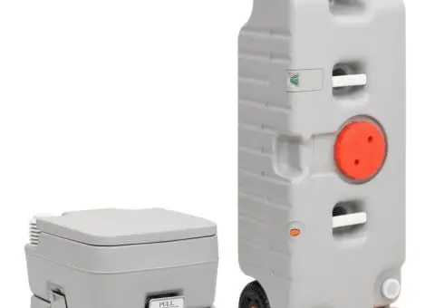 Set portabil cu toaletă și rezervor de apă pentru camping - 1/5