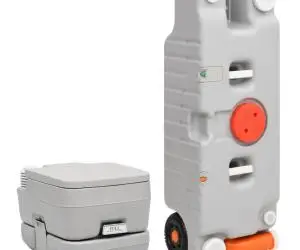 vidaXL Set portabil cu toaletă și rezervor de apă pentru camping