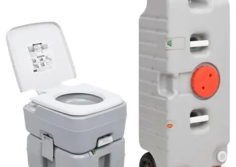 Set portabil cu toaletă și rezervor de apă pentru camping - 1/5