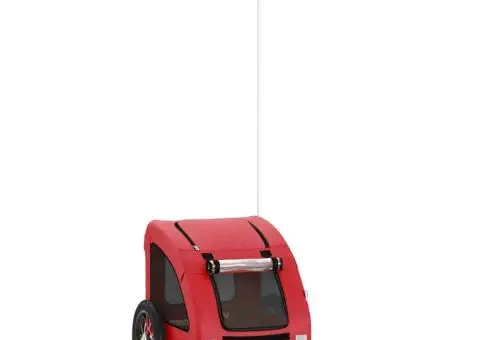 Remorcă de bicicletă animale companie, roșu, textil oxford/fier - 2/5