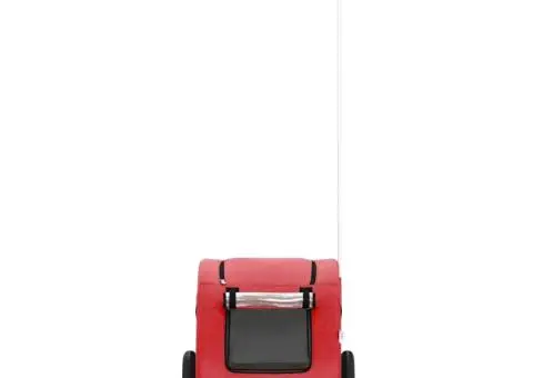 Remorcă de bicicletă animale companie, roșu, textil oxford/fier - 4/5