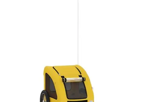 Remorcă de bicicletă animale companie galben textil oxford/fier - 2/5