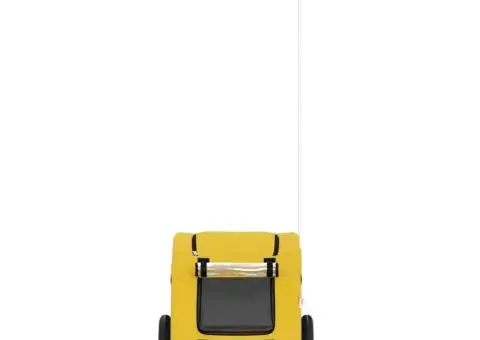 Remorcă de bicicletă animale companie galben textil oxford/fier - 4/5