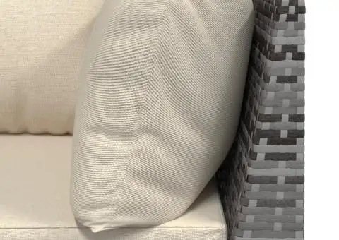 Set mobilier de grădină cu perne, 5 piese, gri, poliratan - 5/5