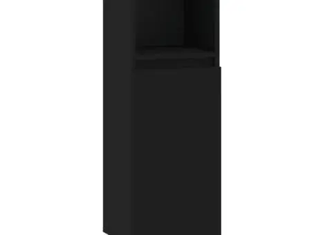 Set dulapuri de baie, 3 piese, negru, lemn prelucrat - 5/5