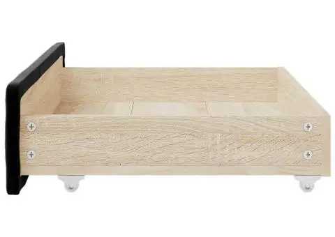 Sertare de pat 2 buc, negru, lemn prelucrat și catifea - 5/5