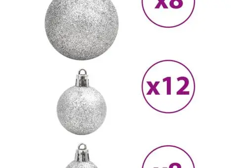 Globuri de Crăciun 100 buc., albastru și argintiu, 3 / 4 / 6 cm - 5/5