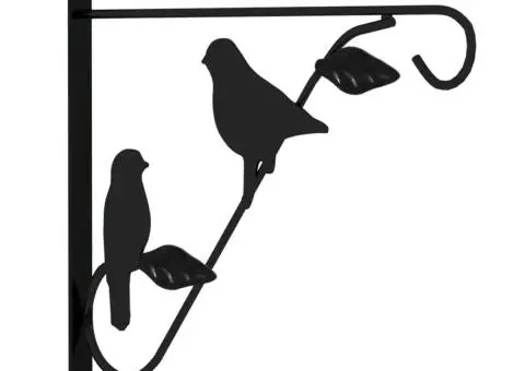 Suporturi de jardiniere coș suspendate 4 buc, negru, oțel - 3/5