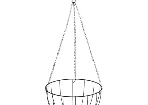Suporturi de jardiniere coș suspendate 4 buc, negru, oțel - 5/5