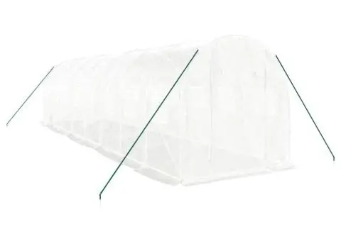 Seră cu cadru din oțel, alb, 16 m², 8x2x2 m - 3/5