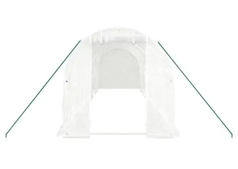 Seră cu cadru din oțel, alb, 16 m², 8x2x2 m - 4/5