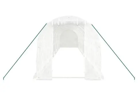 Seră cu cadru din oțel, alb, 24 m², 12x2x2 m - 4/5
