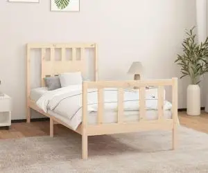 vidaXL Cadru de pat cu tăblie, 100x200 cm, lemn masiv de pin