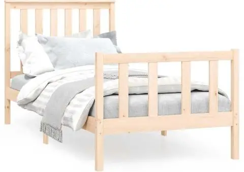 Cadru pat fără saltea, 100x200 cm, lemn masiv pin - 2/5