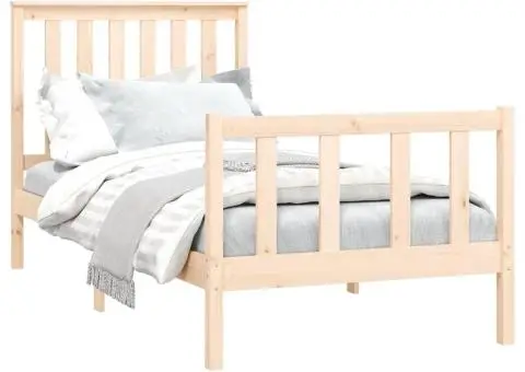 Cadru pat fără saltea, 100x200 cm, lemn masiv pin - 3/5