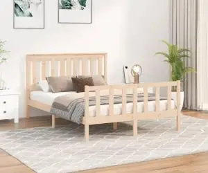 vidaXL Cadru de pat fără saltea, 140x200 cm, lemn masiv pin