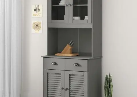 Dulap înalt VIGO, gri, 78x40x175 cm, lemn masiv de pin - 1/5