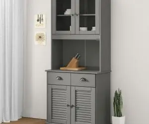 vidaXL Dulap înalt VIGO, gri, 78x40x175 cm, lemn masiv de pin