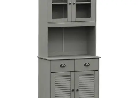 Dulap înalt VIGO, gri, 78x40x175 cm, lemn masiv de pin - 2/5