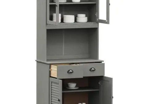 Dulap înalt VIGO, gri, 78x40x175 cm, lemn masiv de pin - 3/5