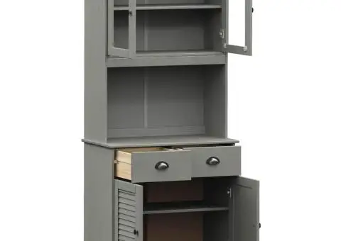 Dulap înalt VIGO, gri, 78x40x175 cm, lemn masiv de pin - 4/5