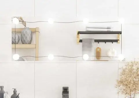 Oglindă de perete cu lumini LED 30x80 cm sticlă dreptunghiular - 1/5