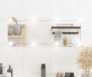 vidaXL Oglindă de perete cu lumini LED 30x80 cm sticlă dreptunghiular
