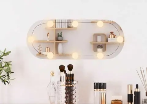 Oglindă de perete cu lumini LED 20x50 cm oval sticlă - 3/5