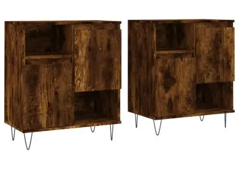 Servante, 2 buc., stejar afumat, lemn prelucrat - 2/5