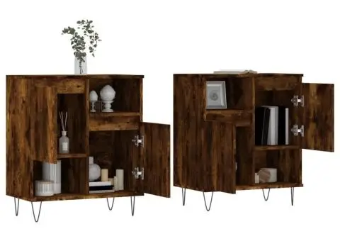 Servante, 2 buc., stejar afumat, lemn prelucrat - 3/5