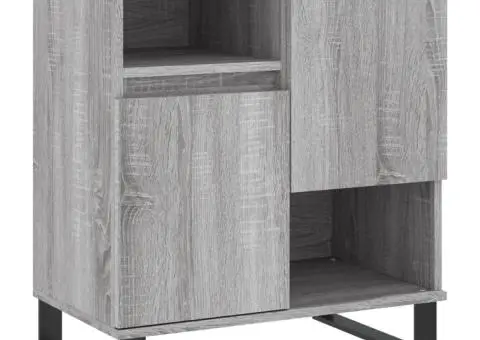 Servante, 2 buc., sonoma gri, lemn prelucrat - 5/5