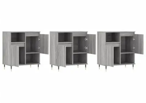 Servantă, 3 buc., sonoma gri, lemn prelucrat - 4/5