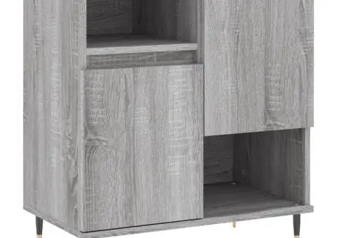 Servantă, 3 buc., sonoma gri, lemn prelucrat - 5/5