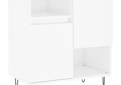 Servante, 3 piese, alb extralucios, lemn prelucrat - 5/5