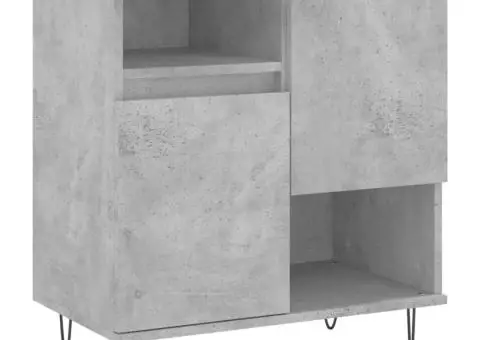Servante, 3 piese, gri beton, lemn prelucrat - 5/5