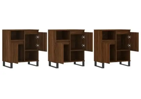 Servantă, 3 buc., stejar maro, lemn prelucrat - 4/5