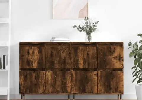 Servante, 2 buc., stejar afumat, lemn prelucrat - 1/5